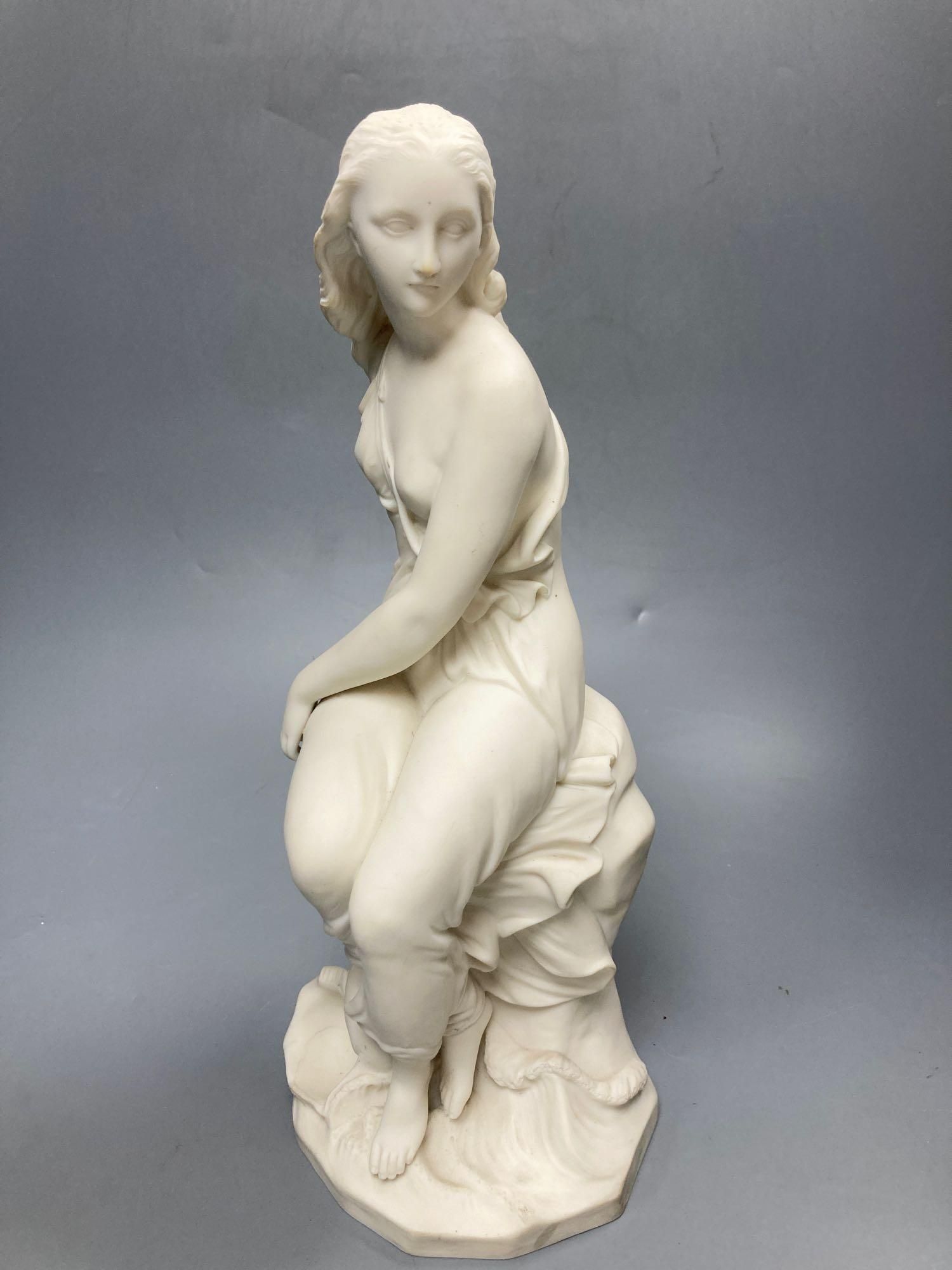 Two Minton parian ware figurines, tallest 39cm